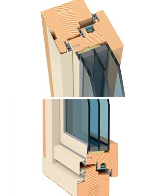 SISTEMA VENTANA MADERA ALUMINIO ALUFLEX EUROPROFILI